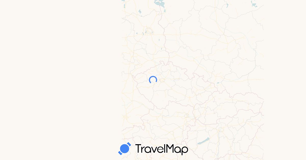 TravelMap itinerary: driving in Austria, Czech Republic, Germany, Hungary (Europe)